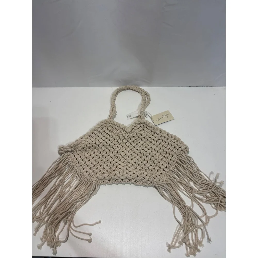 Universal Thread Macrame Purse Fringe Boho Cotton new